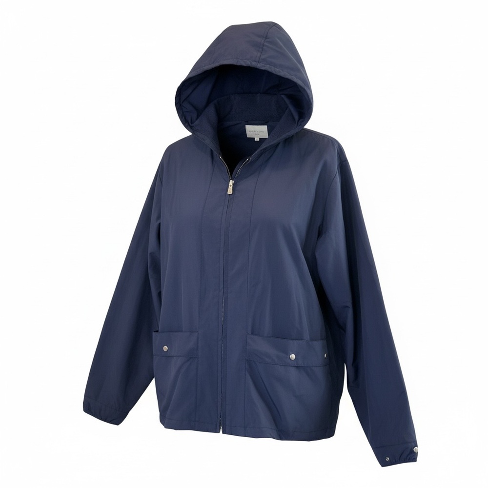 Tommy Bahama Women’s XL Navy Hooded Windbreaker Jacket Lightweight Rain Coat